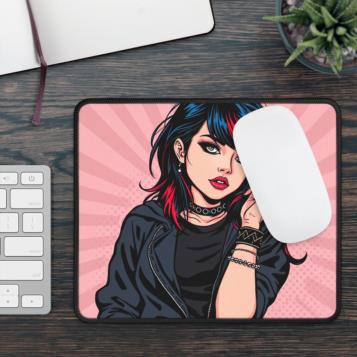 Tokyo Pulse 9x7 Neoprene Desk Mat – Pop-Art Character Mouse Pad