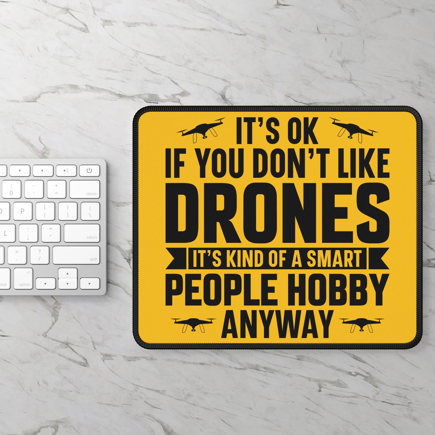 Smart Hobby Warning 9x7 Neoprene Desk Mat – Drone IQ Mouse Pad