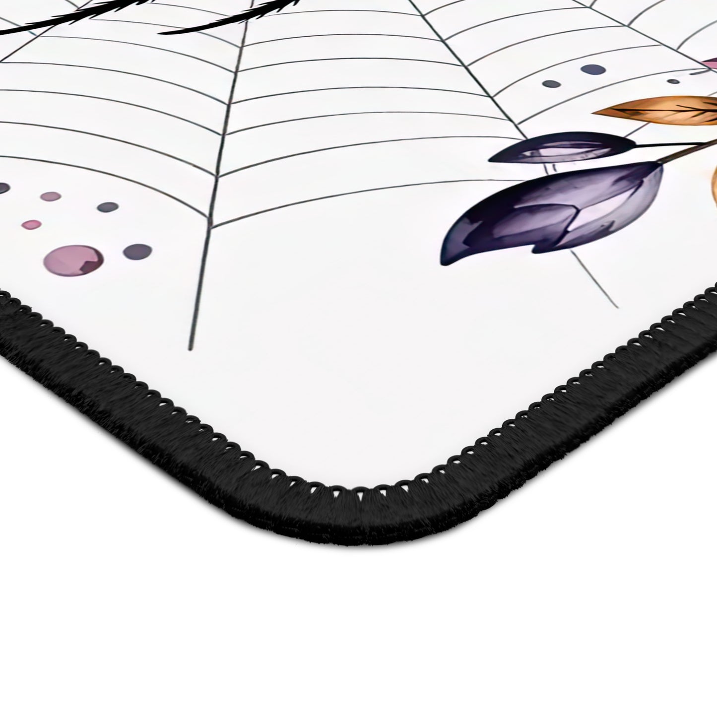 Gothic Spider Web Gaming Mouse Pad – 9x7 Neoprene Mouse Pad with Cosmic Spider, Purple Roses, and Skull Design