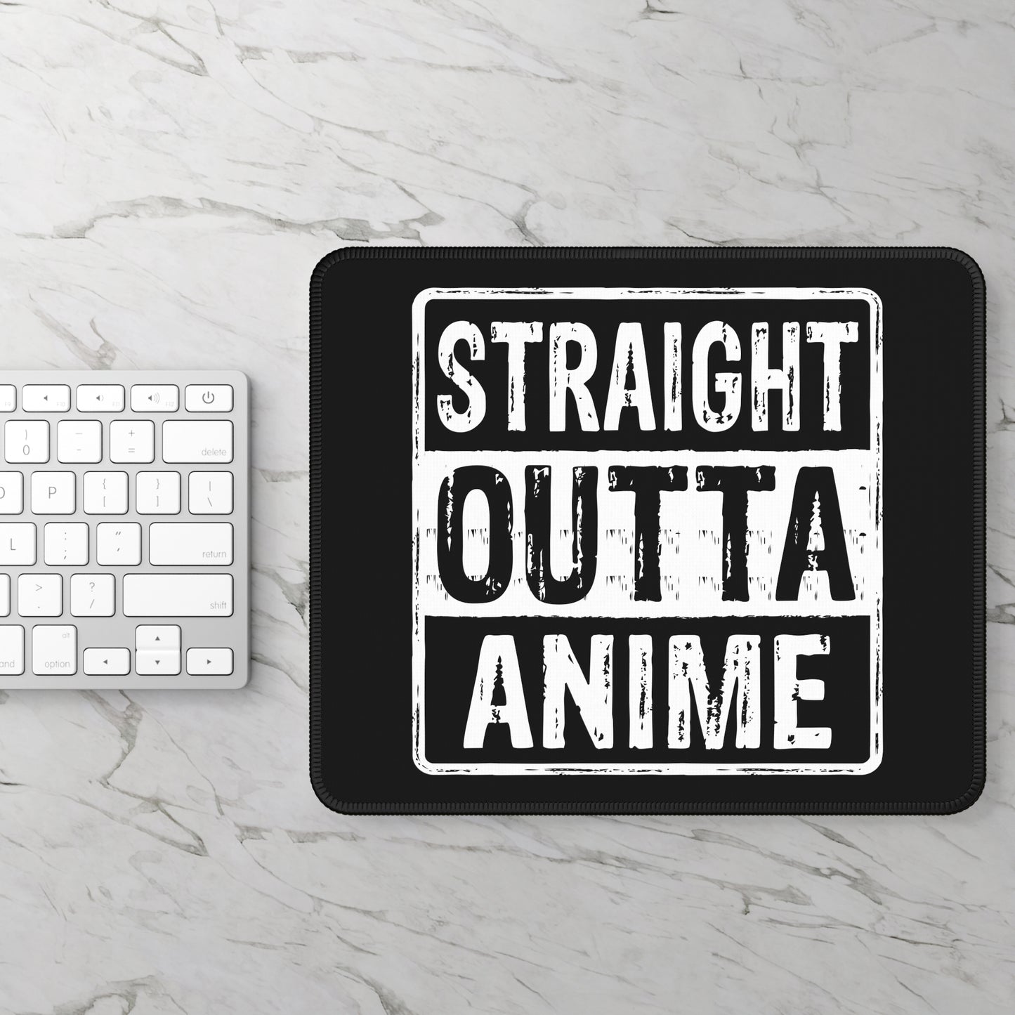 Straight Outta Anime Mouse Pad – 9x7 Neoprene Desk Mat with Funny Anti-Anime Design for Gamers and Office Setups