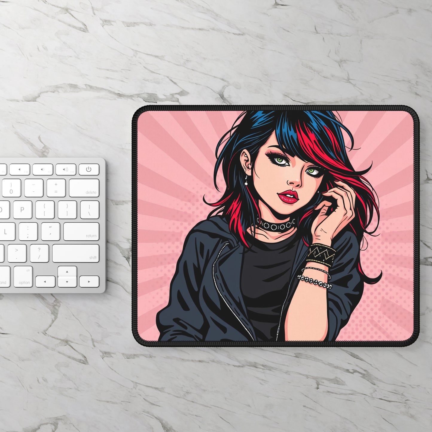 Tokyo Pulse 9x7 Neoprene Desk Mat – Pop-Art Character Mouse Pad