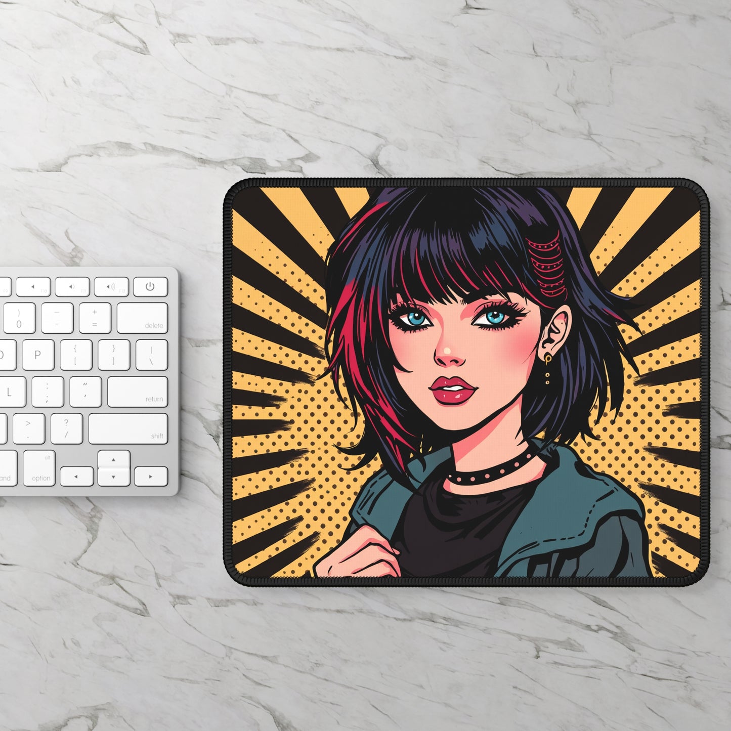 Tokyo Pulse 9x7 Neoprene Desk Mat – Pop-Art Character Mouse Pad
