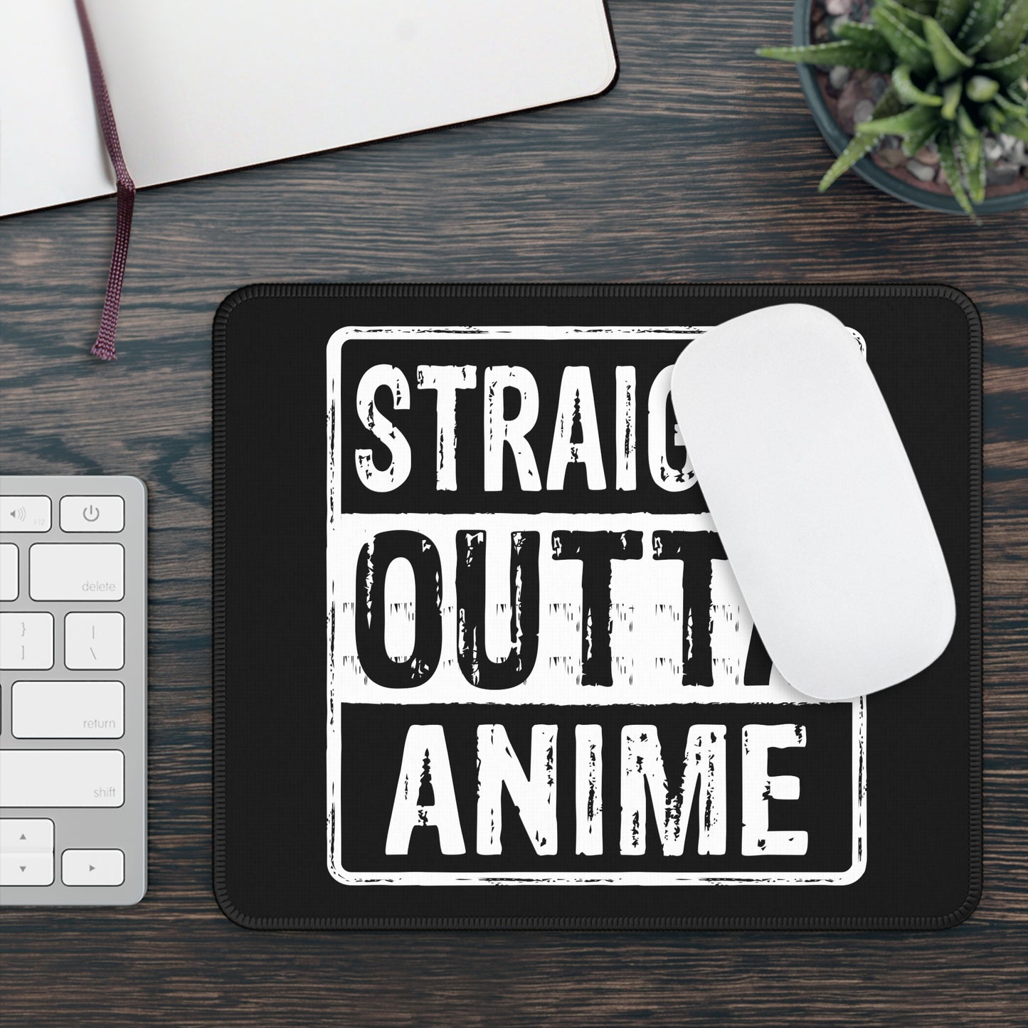 Straight Outta Anime Mouse Pad – 9x7 Neoprene Desk Mat with Funny Anti-Anime Design for Gamers and Office Setups