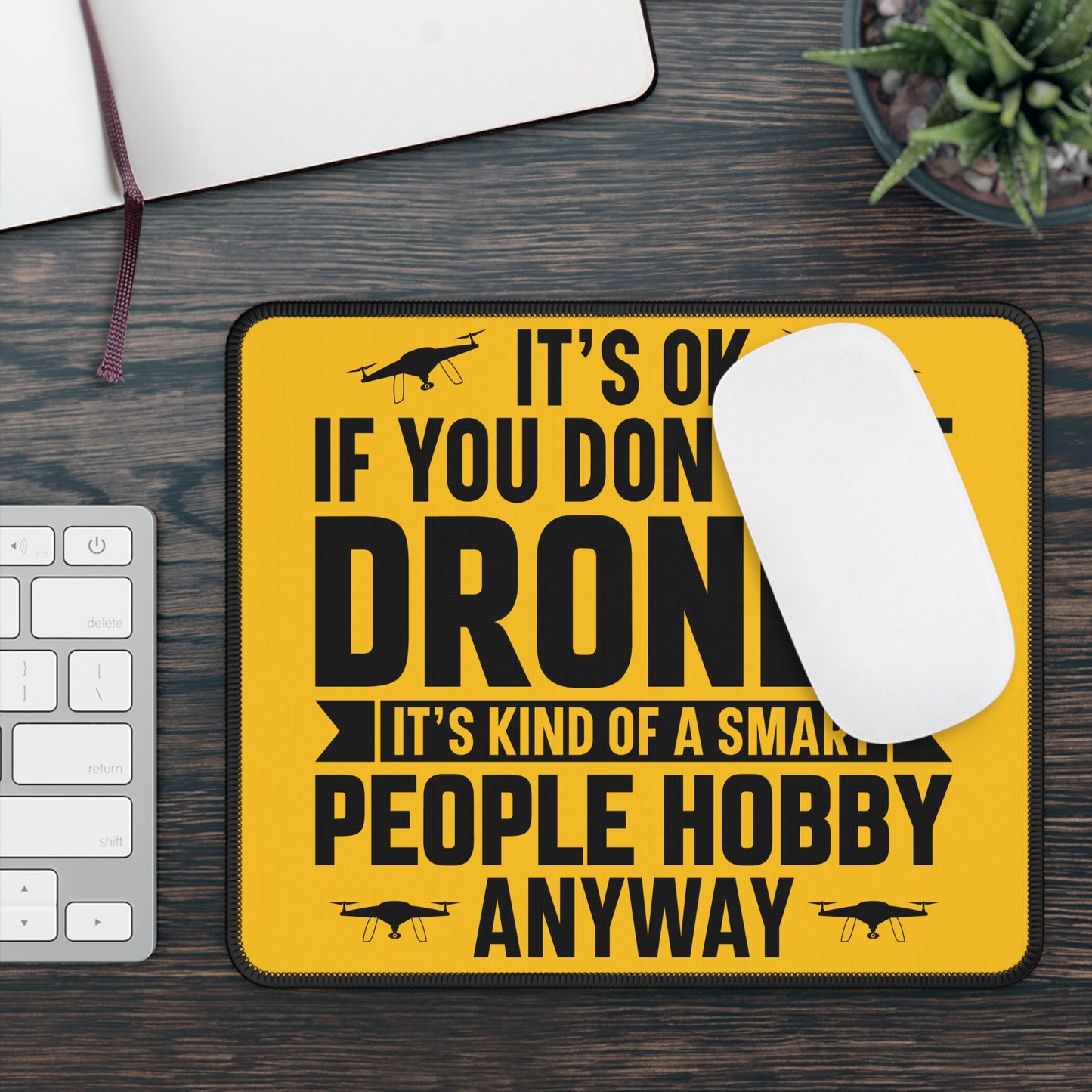 Smart Hobby Warning 9x7 Neoprene Desk Mat – Drone IQ Mouse Pad