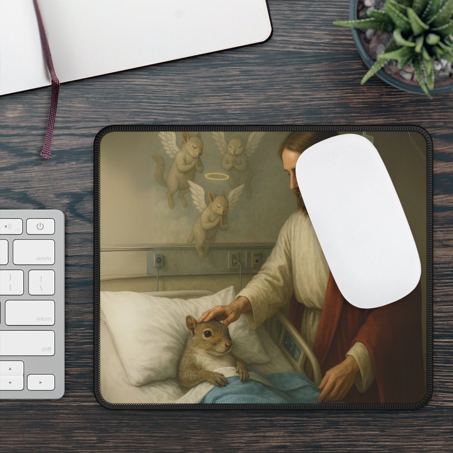 Healed by Angels 9x7 Neoprene Desk Mat – Divine Woodland Mouse Pad