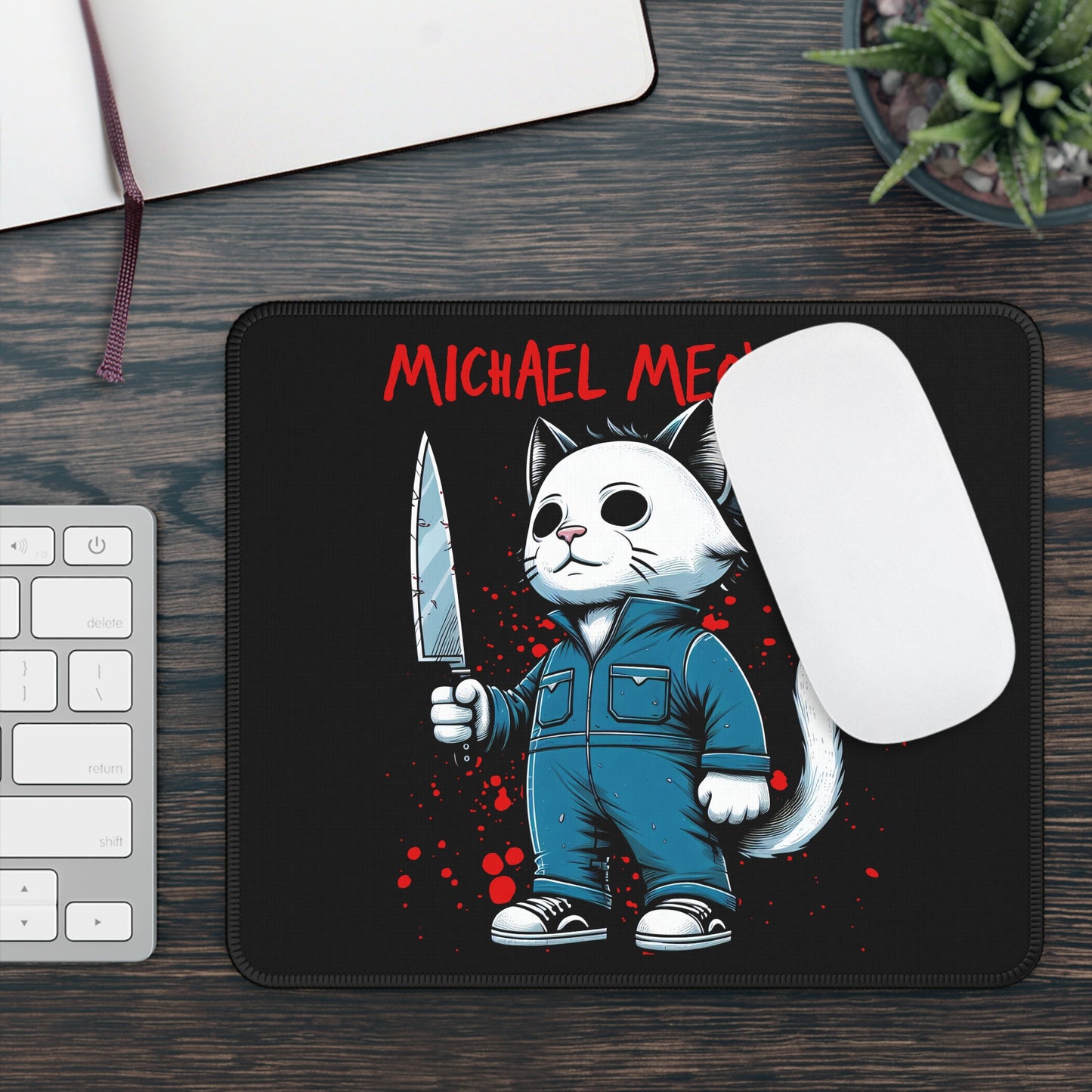 Michael Meowers Mouse Pad – The Purrfect Horror Parody