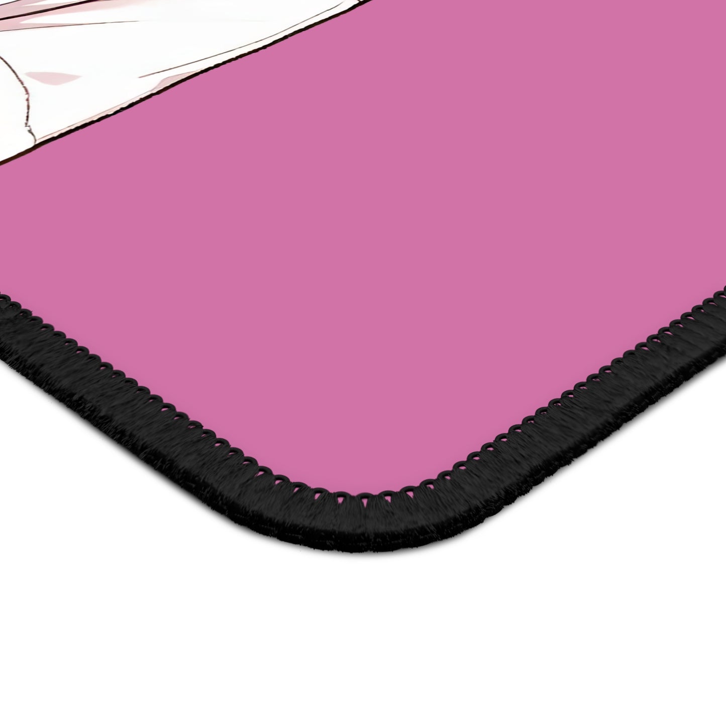 The Anime Catgirl 9x7 Neoprene Desk Mat – Kawaii Pink Mouse Pad with Neko Companion