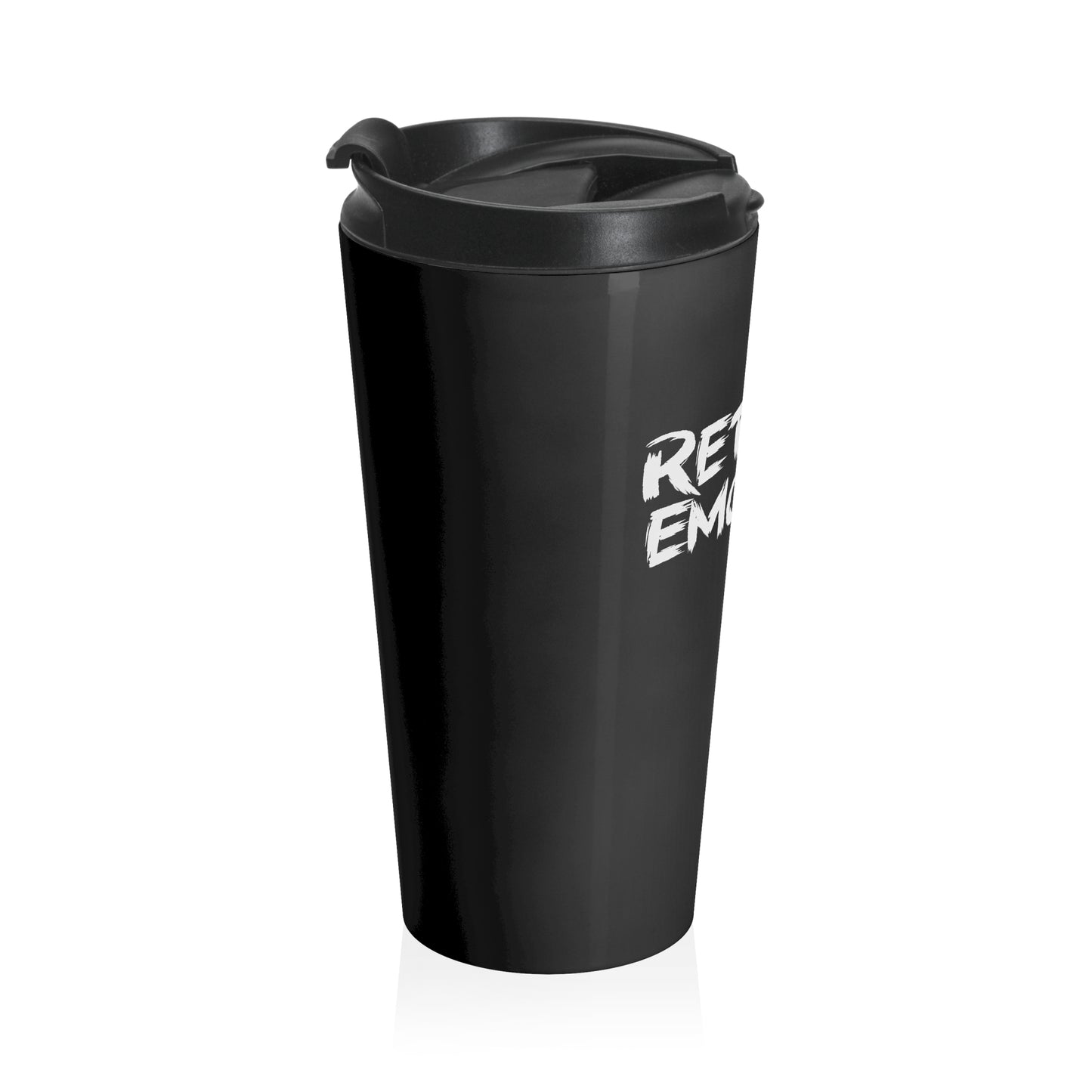 15oz “Retired Emo Kid” Stainless Steel Travel Mug – Grunge Text Design with Leak-Proof Lid