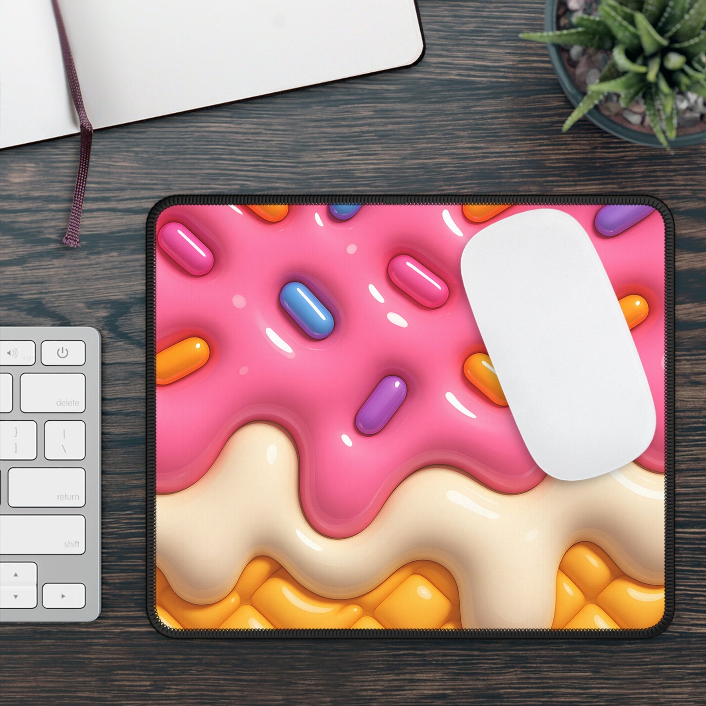 Frosted Layers 9x7 Neoprene Desk Mat – Sprinkle Cake Mouse Pad