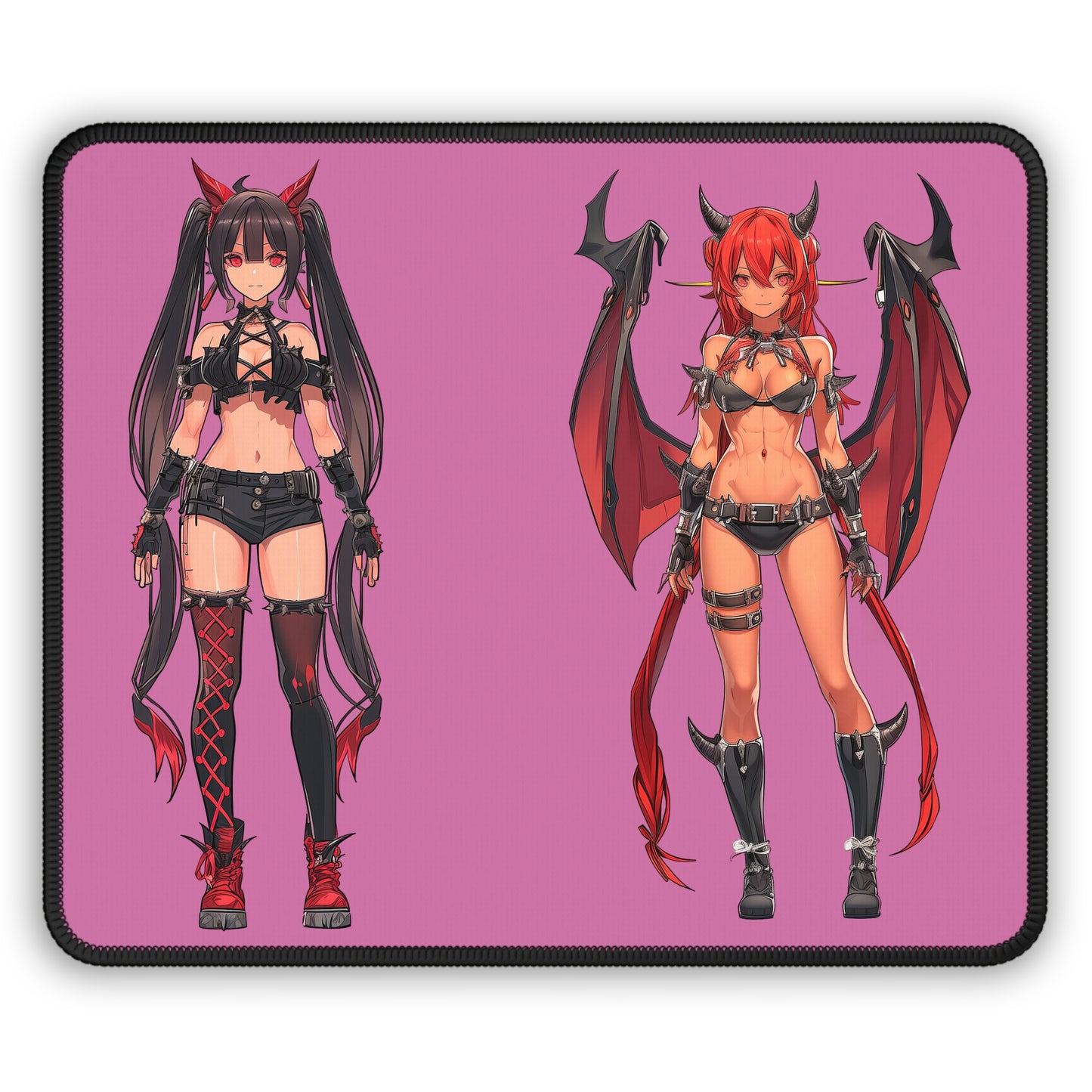 Demon Girl Anime Gaming Mouse Pad – 9x7 Neoprene Mouse Pad with Succubus Character Art for Gamers and Otaku Desk Setups
