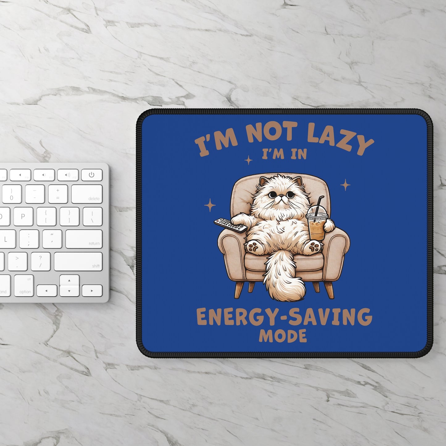 Energy-Saving Cat 9x7 Neoprene Desk Mat – Lazy Legend Mouse Pad