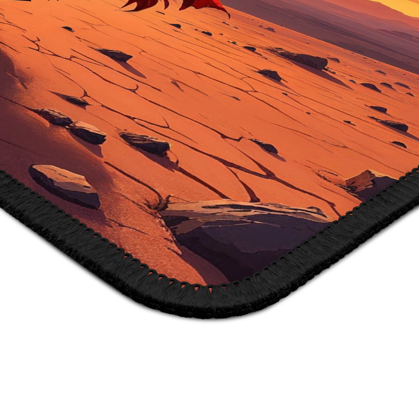 Desert Sentinel 9x7 Neoprene Desk Mat – Sunset Wanderer Mouse Pad