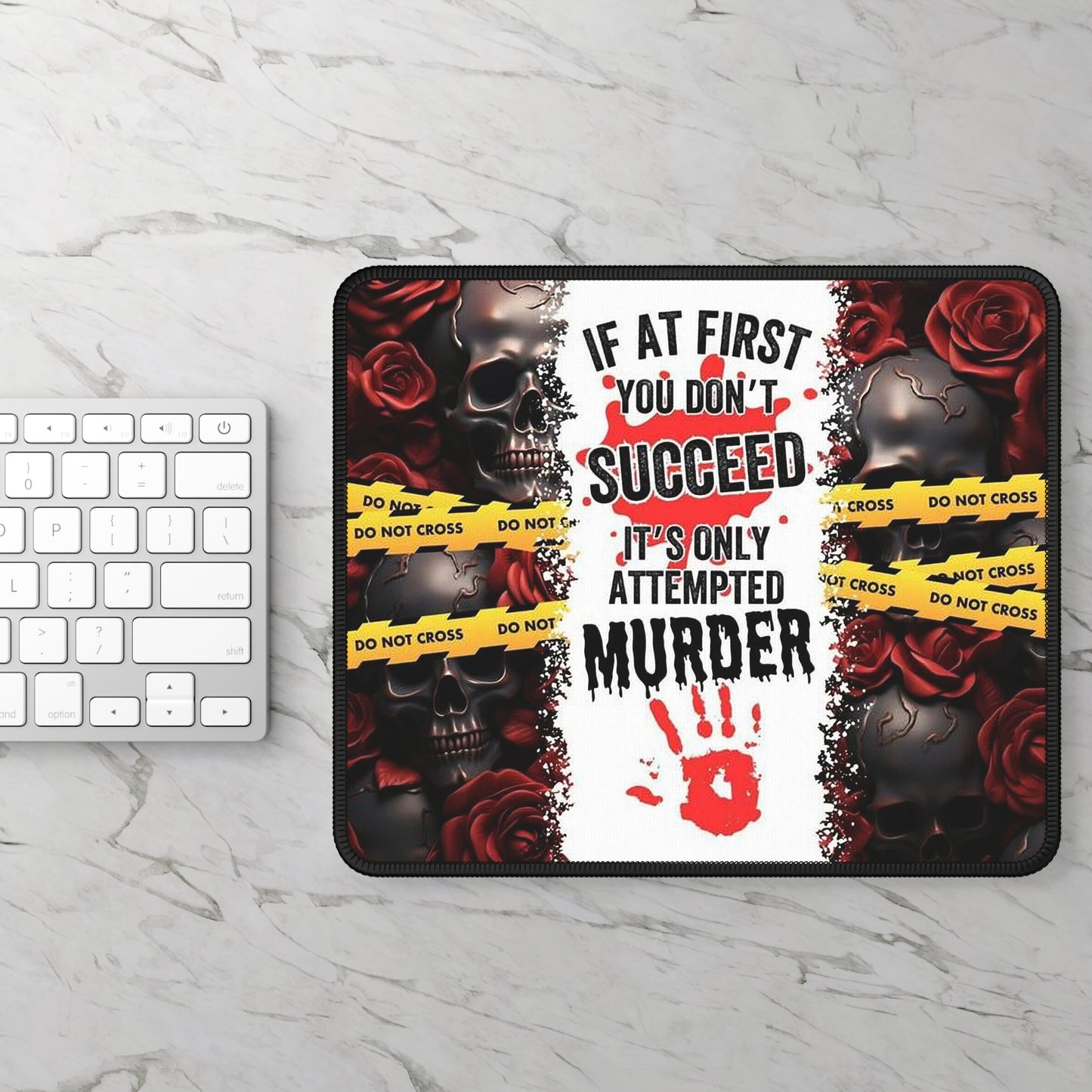 Attempted Murder Mouse Pad – Gothic Crime Scene Desk Mat