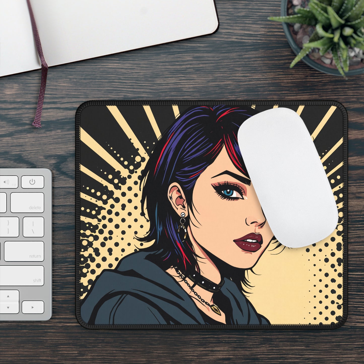 Tokyo Pulse 9x7 Neoprene Desk Mat – Pop-Art Character Mouse Pad