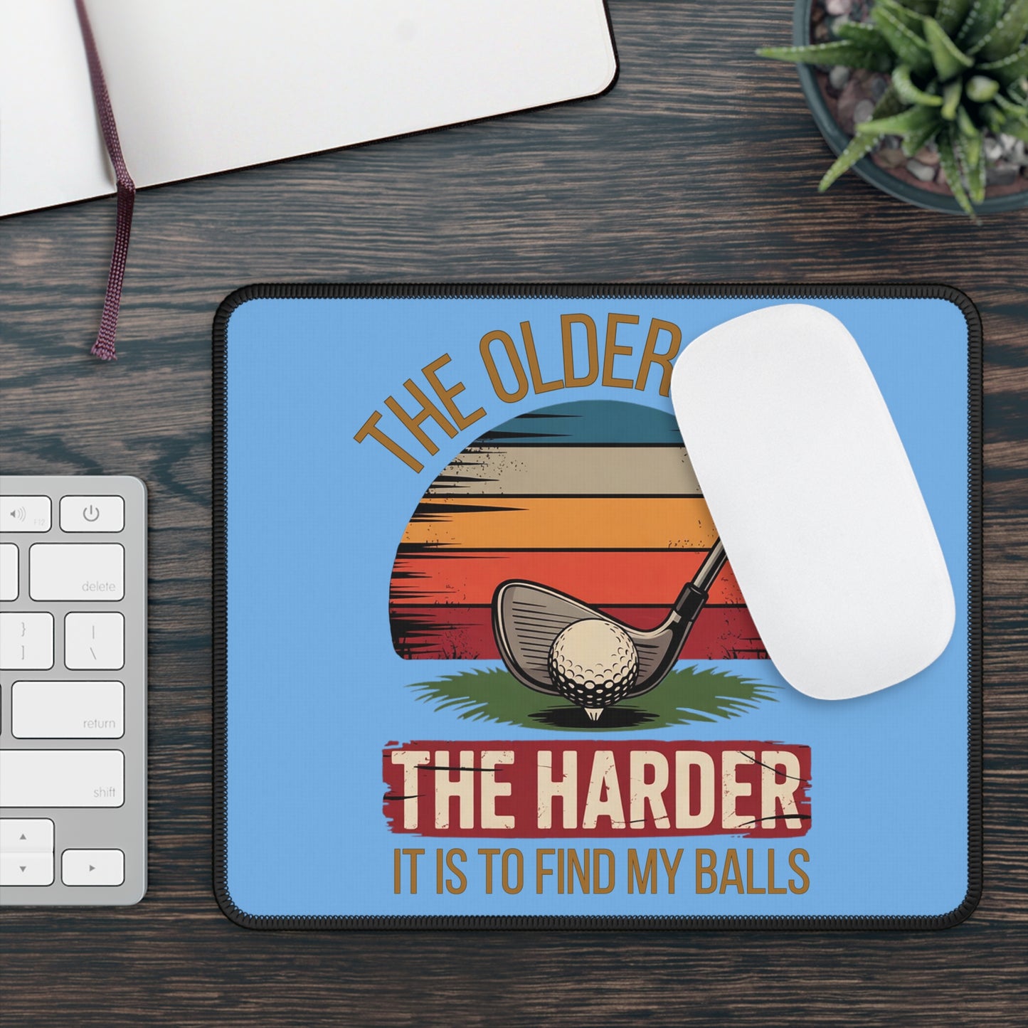 Lost Balls Golf 9x7 Neoprene Desk Mat – Retro Tee-Time Mouse Pad