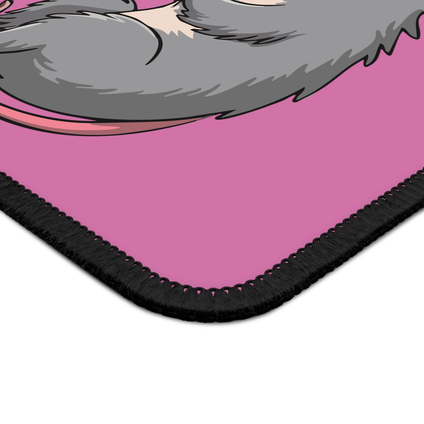 Possum Persistence 9x7 Neoprene Desk Mat – Cartoon Coffee Mouse Pad with Gothic Affirmation