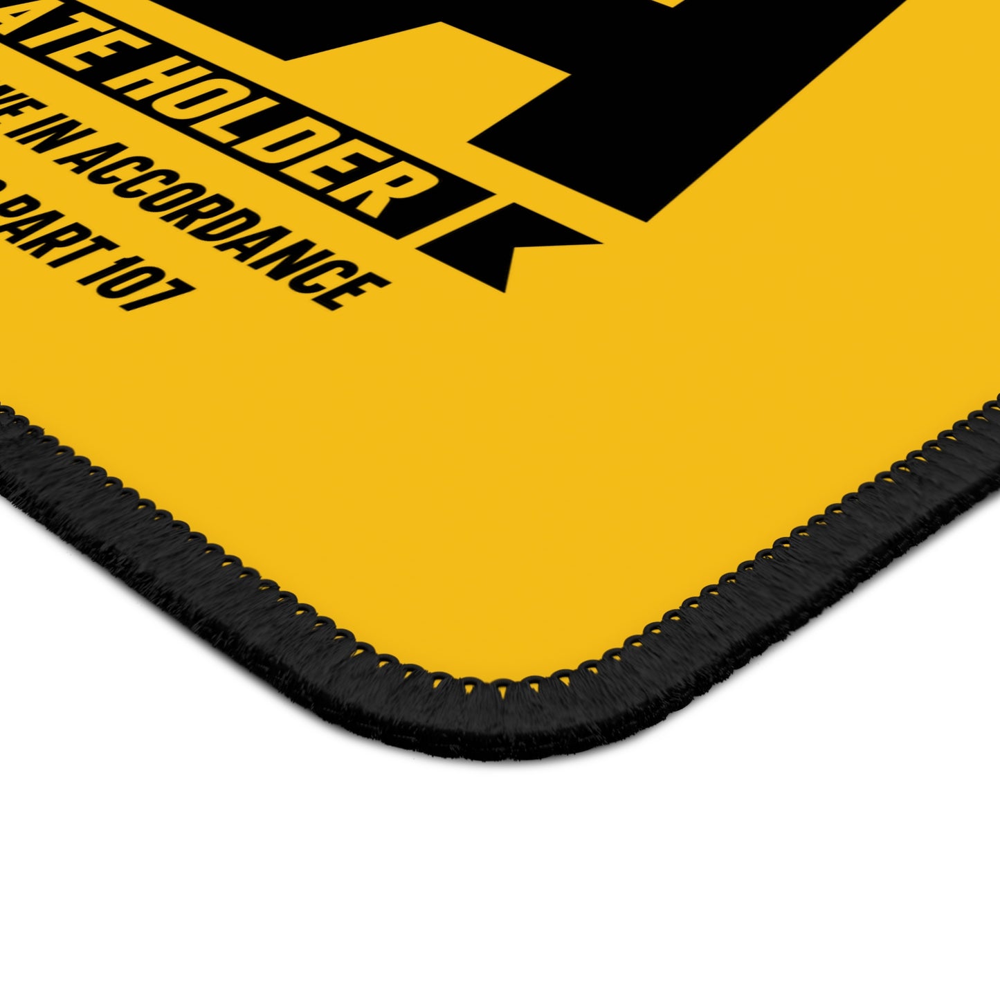 FAA Part 107 Certified 9x7 Neoprene Desk Mat – Remote Pilot Badge Mouse Pad