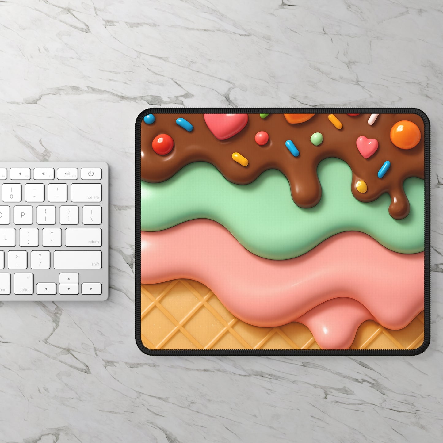 Candy Stack 9x7 Neoprene Desk Mat – Surreal Ice Cream Mouse Pad