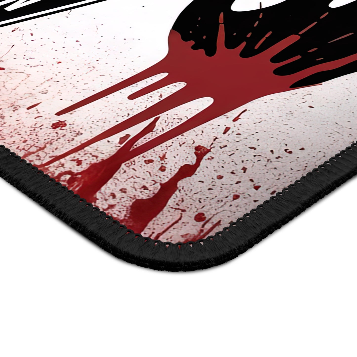 Spooky Witch Season Gaming Mouse Pad – 9x7 Neoprene Mouse Pad with Coffin Quote, Bloody Handprints, and Creepy Halloween Horror Design