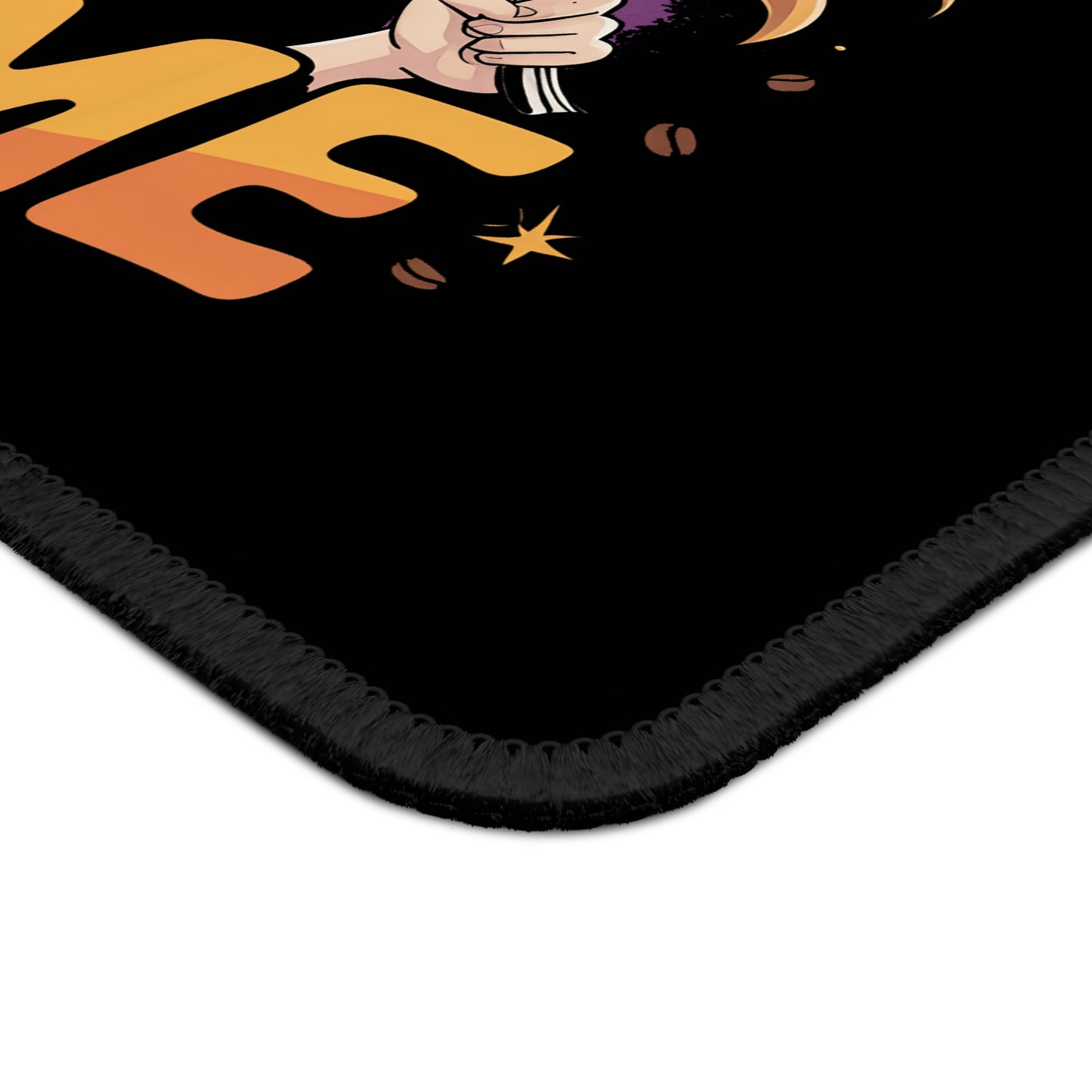 I Run on Coffee and Anime 9x7 Neoprene Desk Mat – Kawaii Otaku Mouse Pad with Espresso Energy