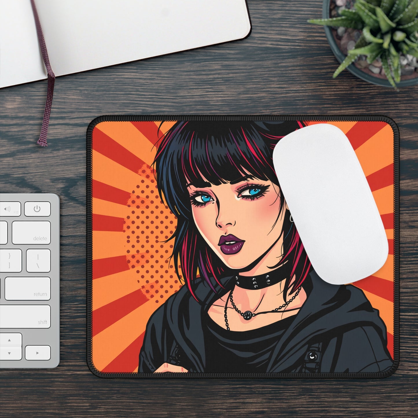Tokyo Pulse 9x7 Neoprene Desk Mat – Pop-Art Character Mouse Pad