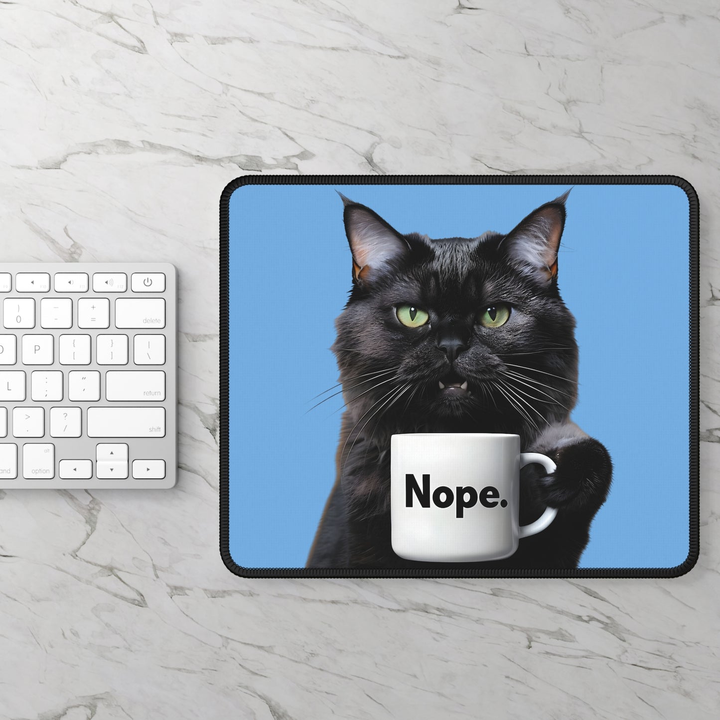 Nope Cat Coffee Mouse Pad – Clicks with Attitude