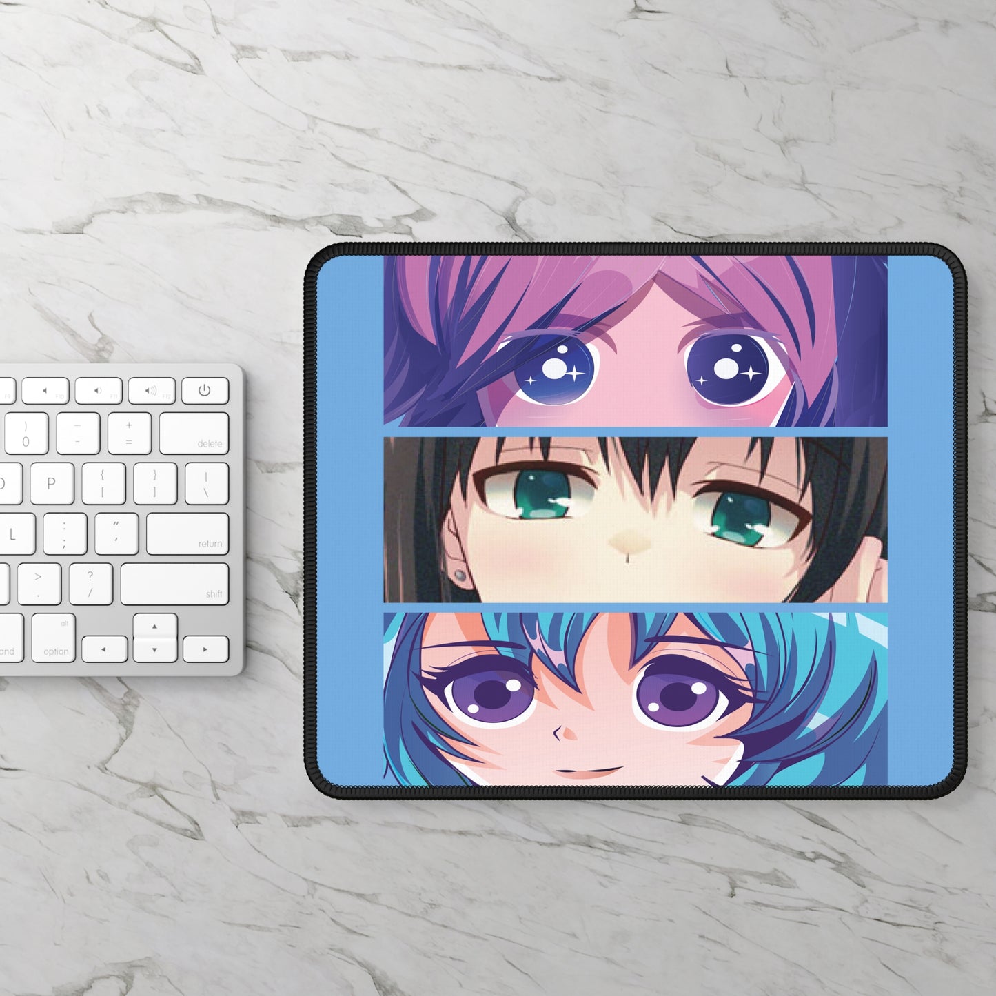 Anime Eyes Mouse Pad – 9x7 Neoprene Desk Mat with Colorful Kawaii Character Design for Gamers and Office Setups