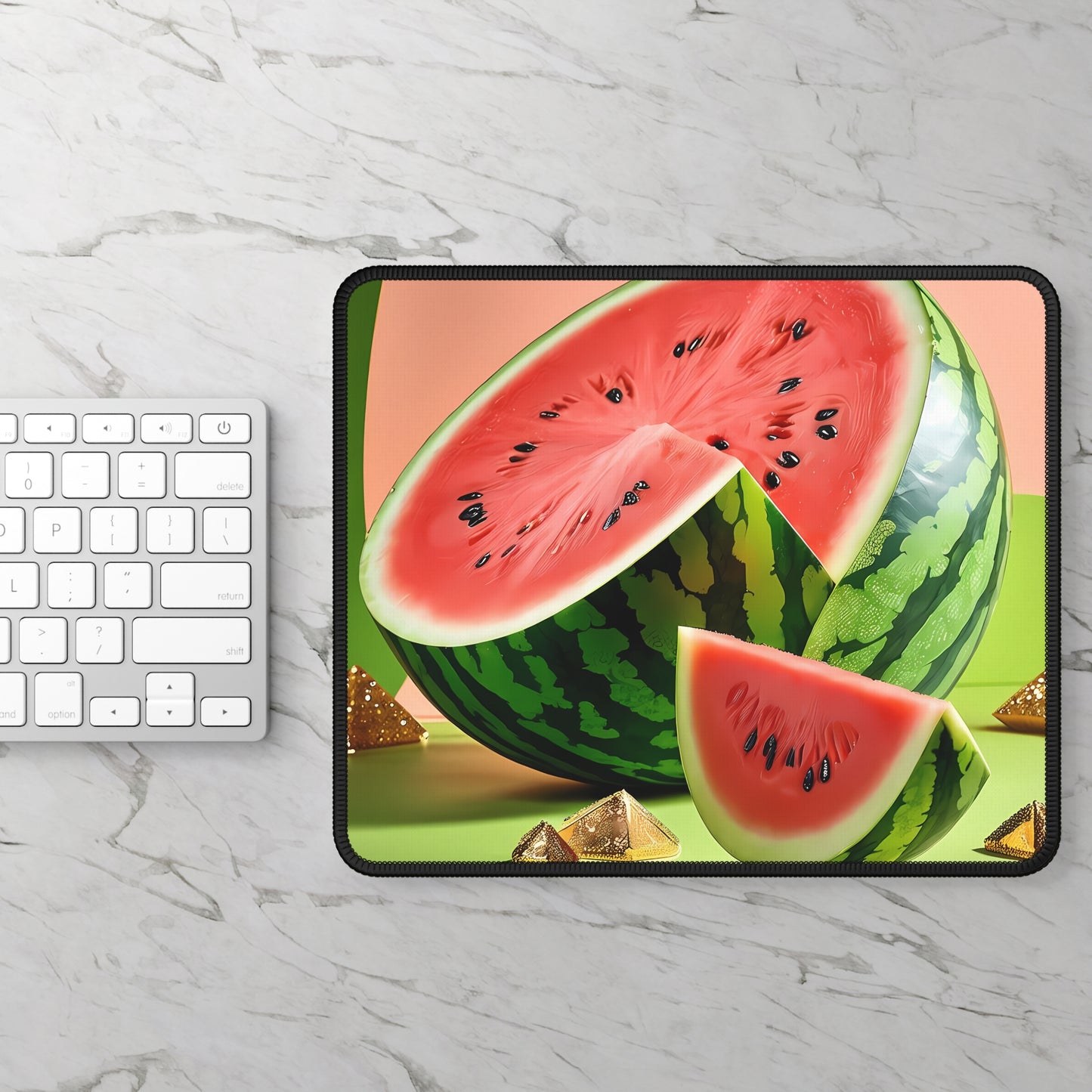 Watermelon Gold 9x7 Neoprene Desk Mat – Juicy Geometry Mouse Pad
