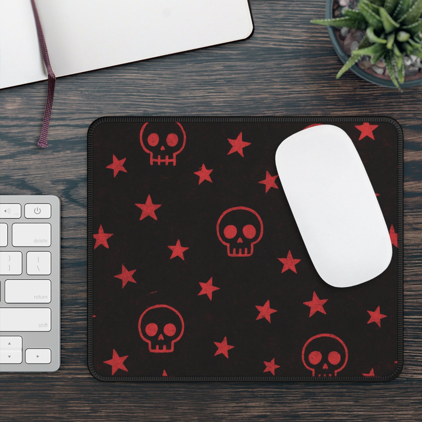 Skull & Star 9x7 Neoprene Desk Mat – Red Rebel Mouse Pad