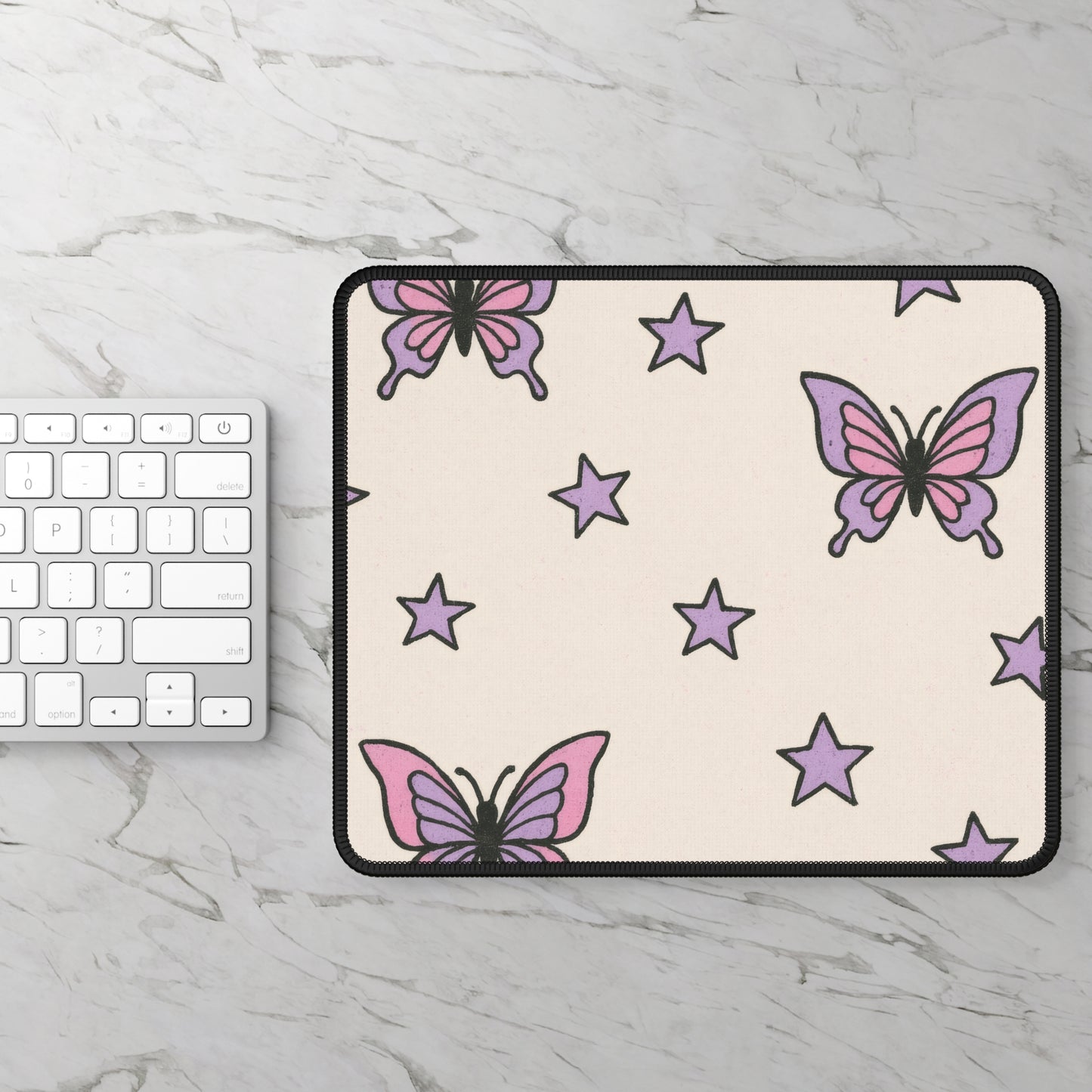 Butterfly Stardust 9x7 Neoprene Desk Mat – Cosmic Flutter Mouse Pad
