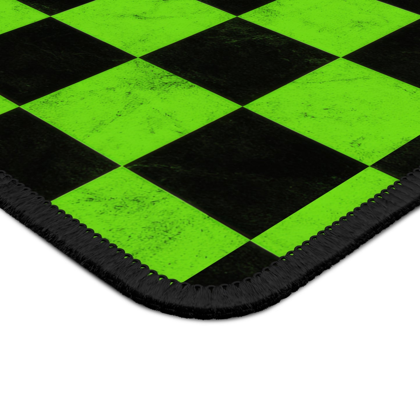 Grunge Grid 9x7 Neoprene Desk Mat – Green & Black Checker Mouse Pad