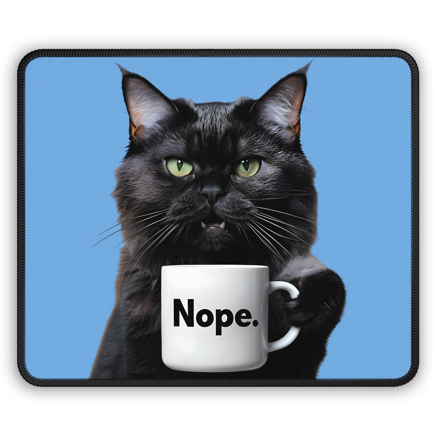Nope Cat Coffee Mouse Pad – Clicks with Attitude