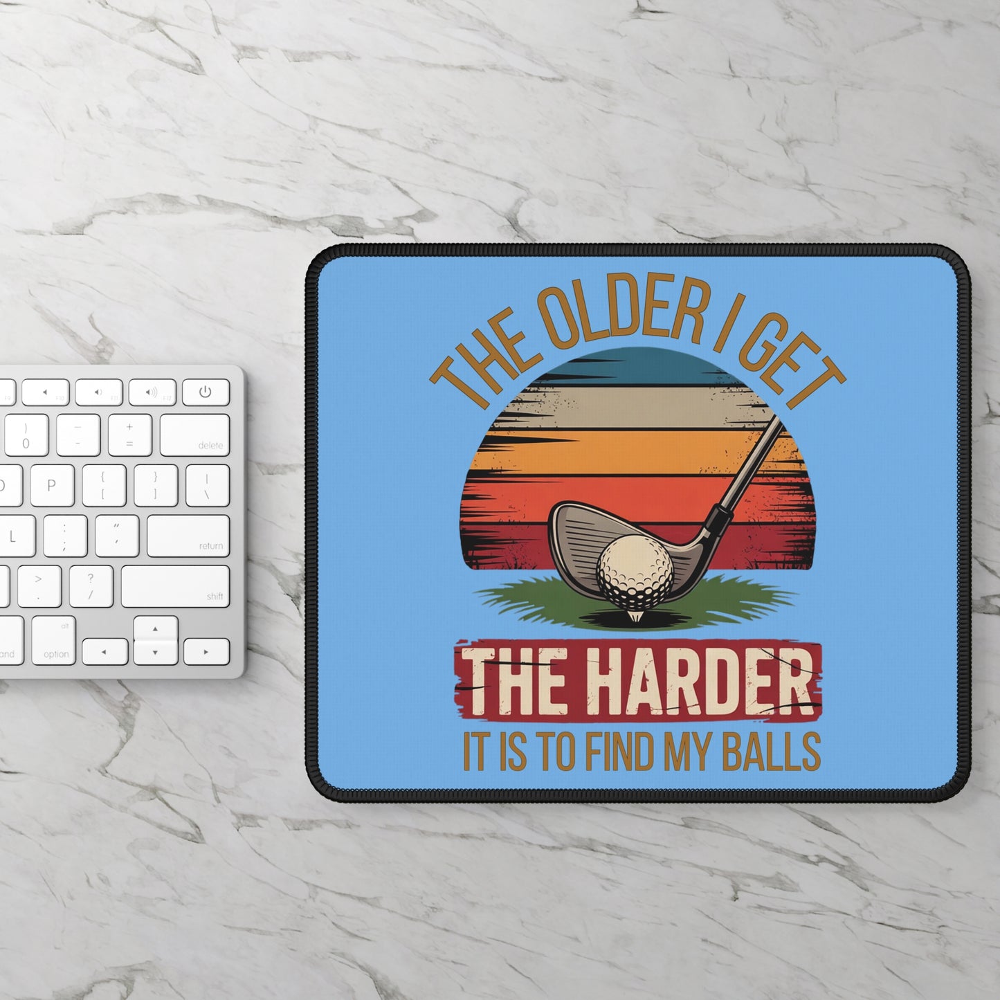 Lost Balls Golf 9x7 Neoprene Desk Mat – Retro Tee-Time Mouse Pad