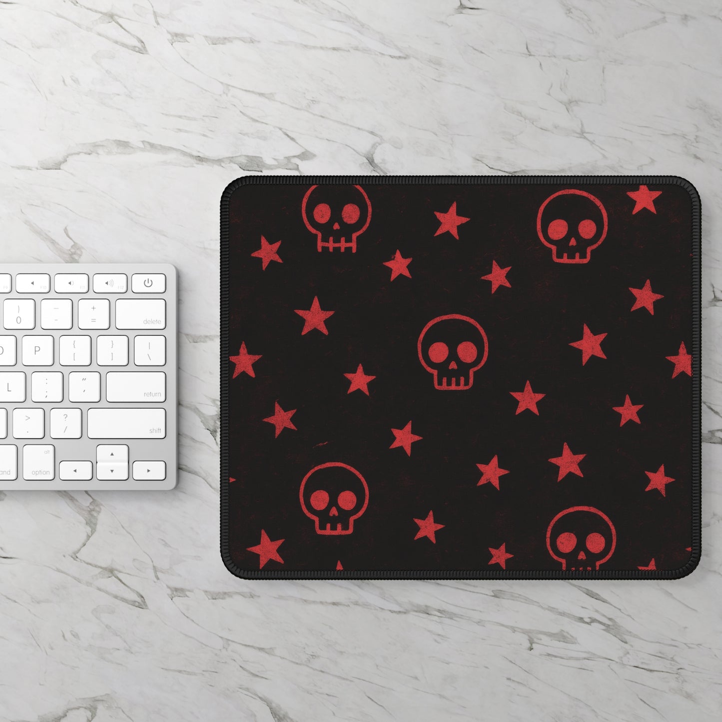 Skull & Star 9x7 Neoprene Desk Mat – Red Rebel Mouse Pad
