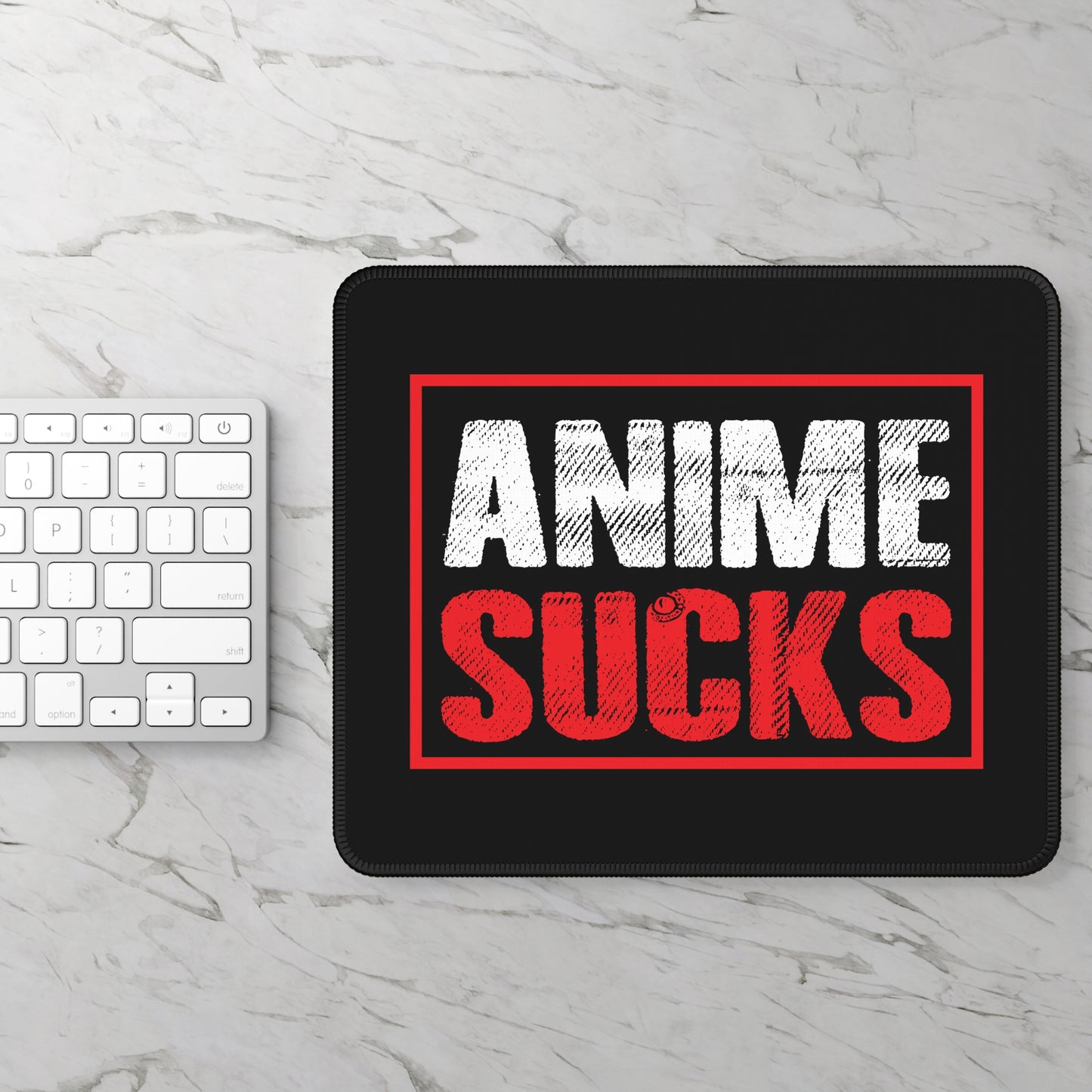 Anime Sucks Mouse Pad – 9x7 Neoprene Desk Mat with Funny Anti-Anime Design for Gamers and Office Setups