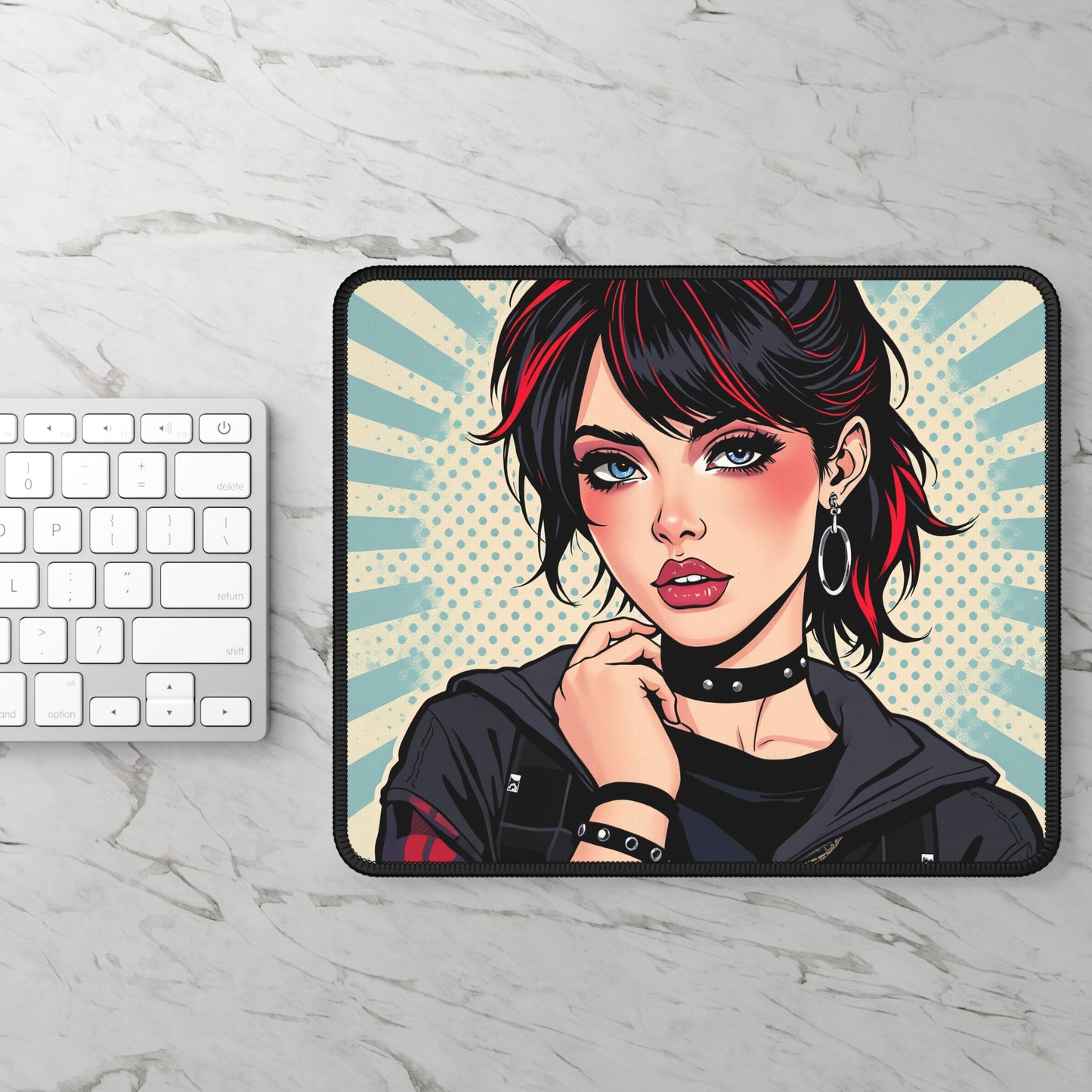 Tokyo Pulse 9x7 Neoprene Desk Mat – Pop-Art Character Mouse Pad