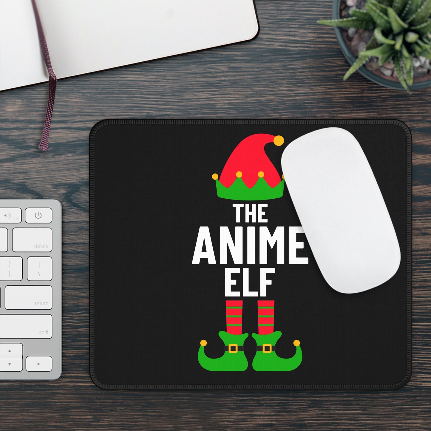 The Anime Elf 9x7 Neoprene Desk Mat – Christmas Cosplay Mouse Pad for Otaku Elves