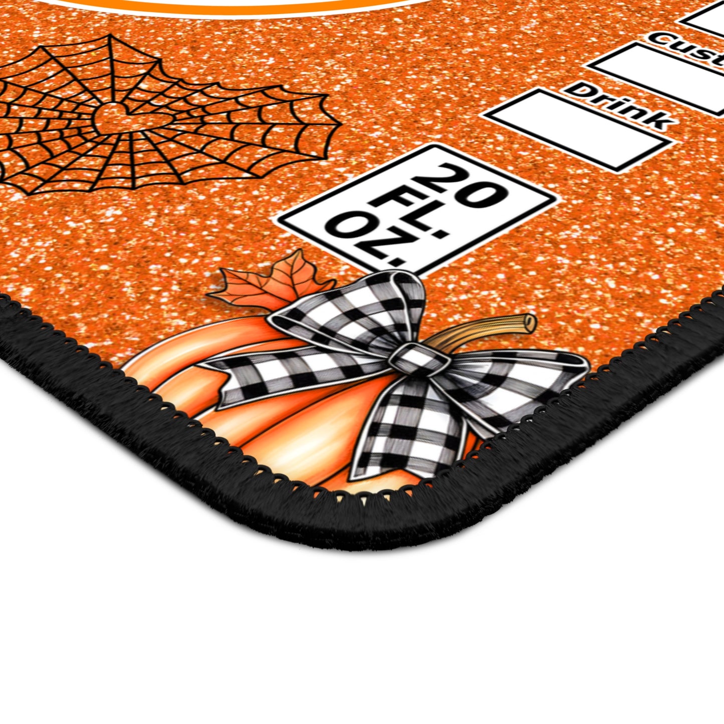 Spooky Vibes Halloween Gaming Mouse Pad – 9x7 Neoprene Mouse Pad with Ghost, Pumpkins, and Coffee-Inspired Design