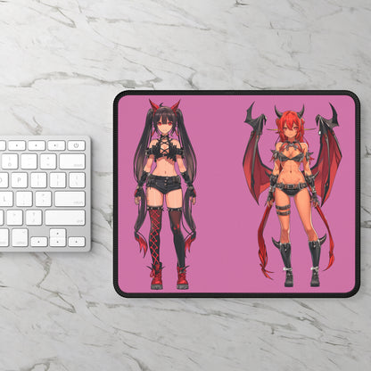 Demon Girl Anime Gaming Mouse Pad – 9x7 Neoprene Mouse Pad with Succubus Character Art for Gamers and Otaku Desk Setups