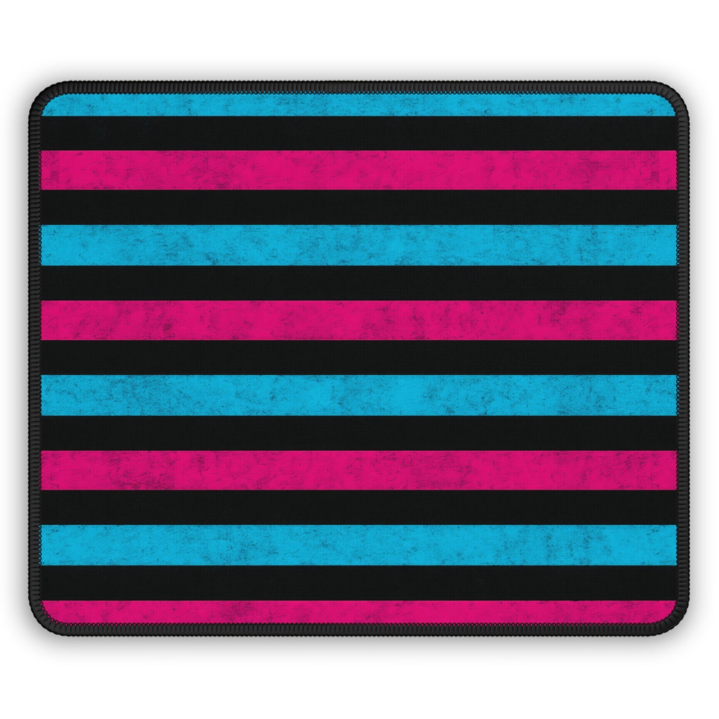 Neon Stripes 9x7 Neoprene Desk Mat – Retro Grunge Mouse Pad