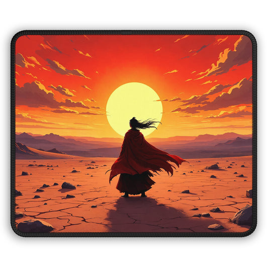 Desert Sentinel 9x7 Neoprene Desk Mat – Sunset Wanderer Mouse Pad