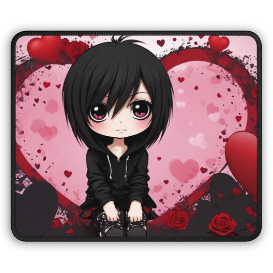 Gothic Love 9x7 Neoprene Desk Mat – Anime Heartbreak Mouse Pad
