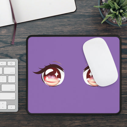 Kawaii Anime Eyes Gaming Mouse Pad – 9x7 Neoprene Mouse Pad with Purple Background and Cute Manga-Inspired Design