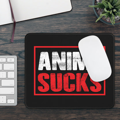 Anime Sucks Mouse Pad – 9x7 Neoprene Desk Mat with Funny Anti-Anime Design for Gamers and Office Setups