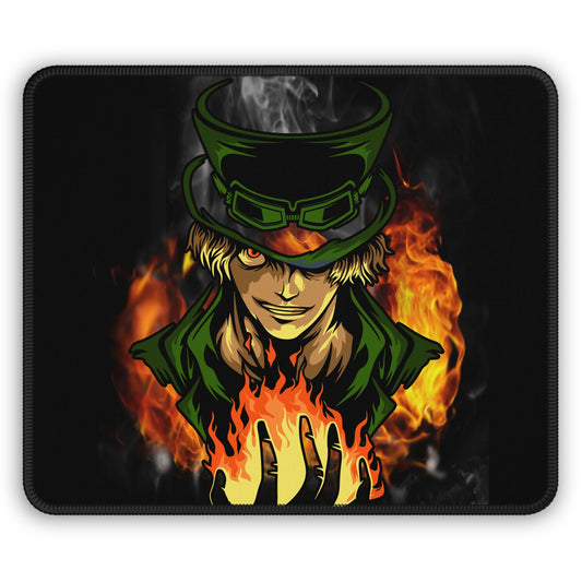 Flame Magician Mouse Pad – 9x7 Neoprene Desk Mat with Dark Fantasy Fire Wizard Design for Gamers and Office Setups