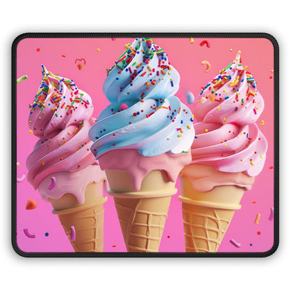 Pastel Swirl 9x7 Neoprene Desk Mat – Cotton Candy Cone Mouse Pad