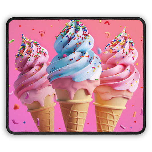 Pastel Swirl 9x7 Neoprene Desk Mat – Cotton Candy Cone Mouse Pad