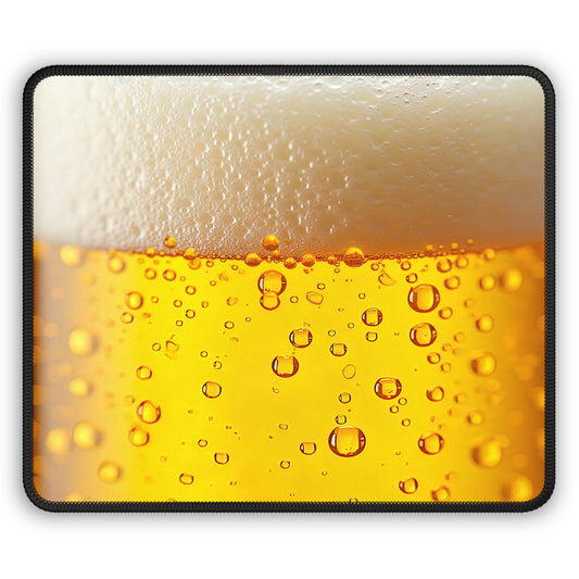 Golden Pour 9x7 Neoprene Desk Mat – Beer Bubbles Mouse Pad