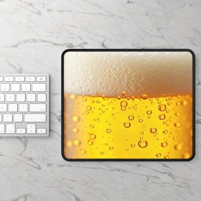 Golden Pour 9x7 Neoprene Desk Mat – Beer Bubbles Mouse Pad