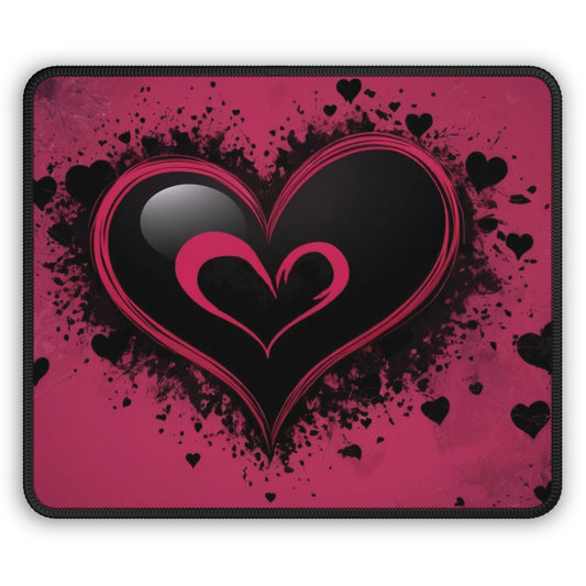 Painted Heartcore 9x7 Neoprene Desk Mat – Gothic Pink Love Mouse Pad